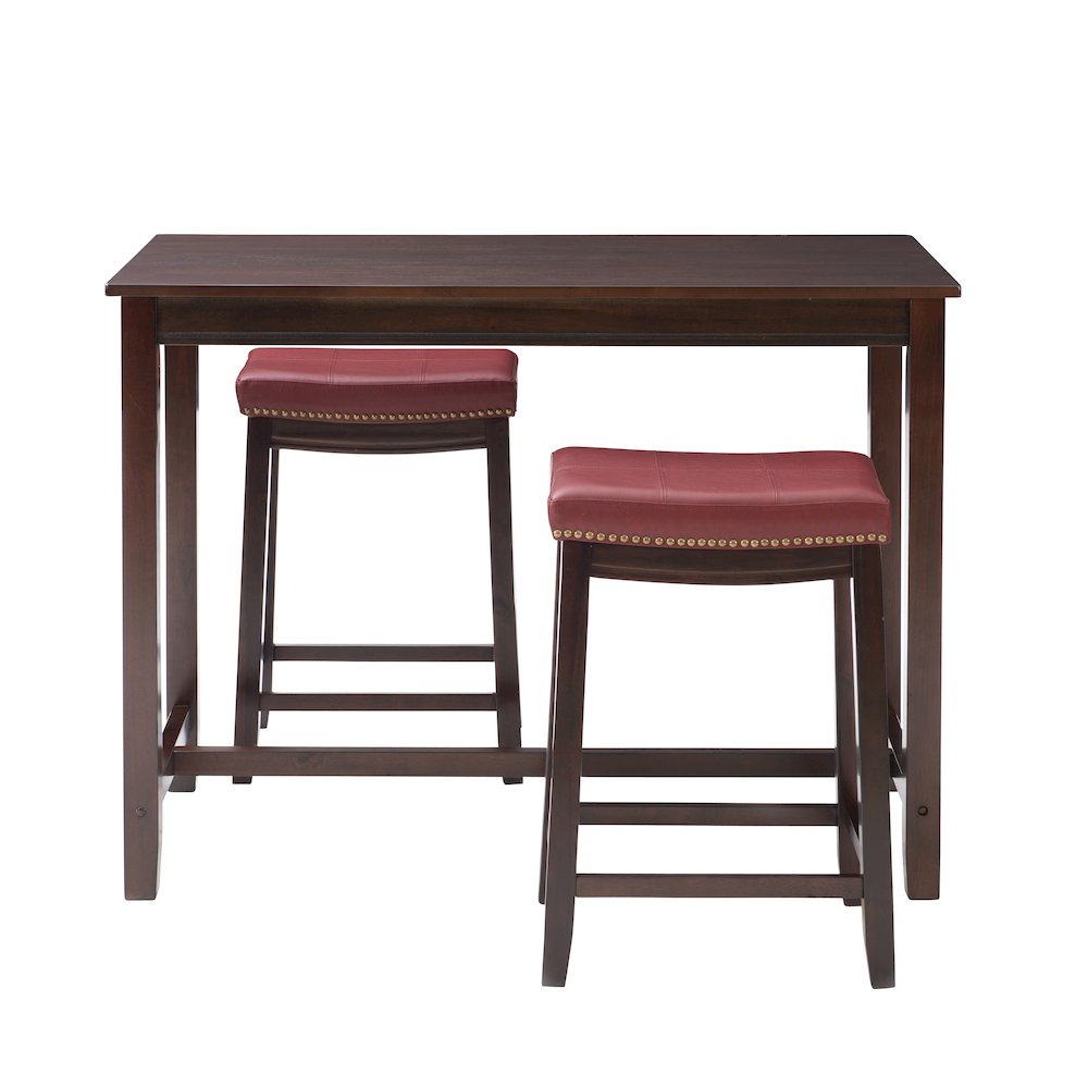 Claridge 3Pc Counter Set Brown Red. Picture 2