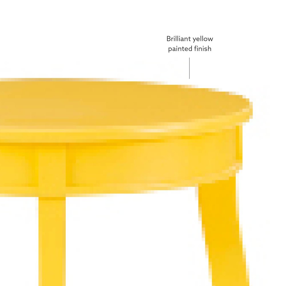 Yellow Round Table with Shelf. Picture 11