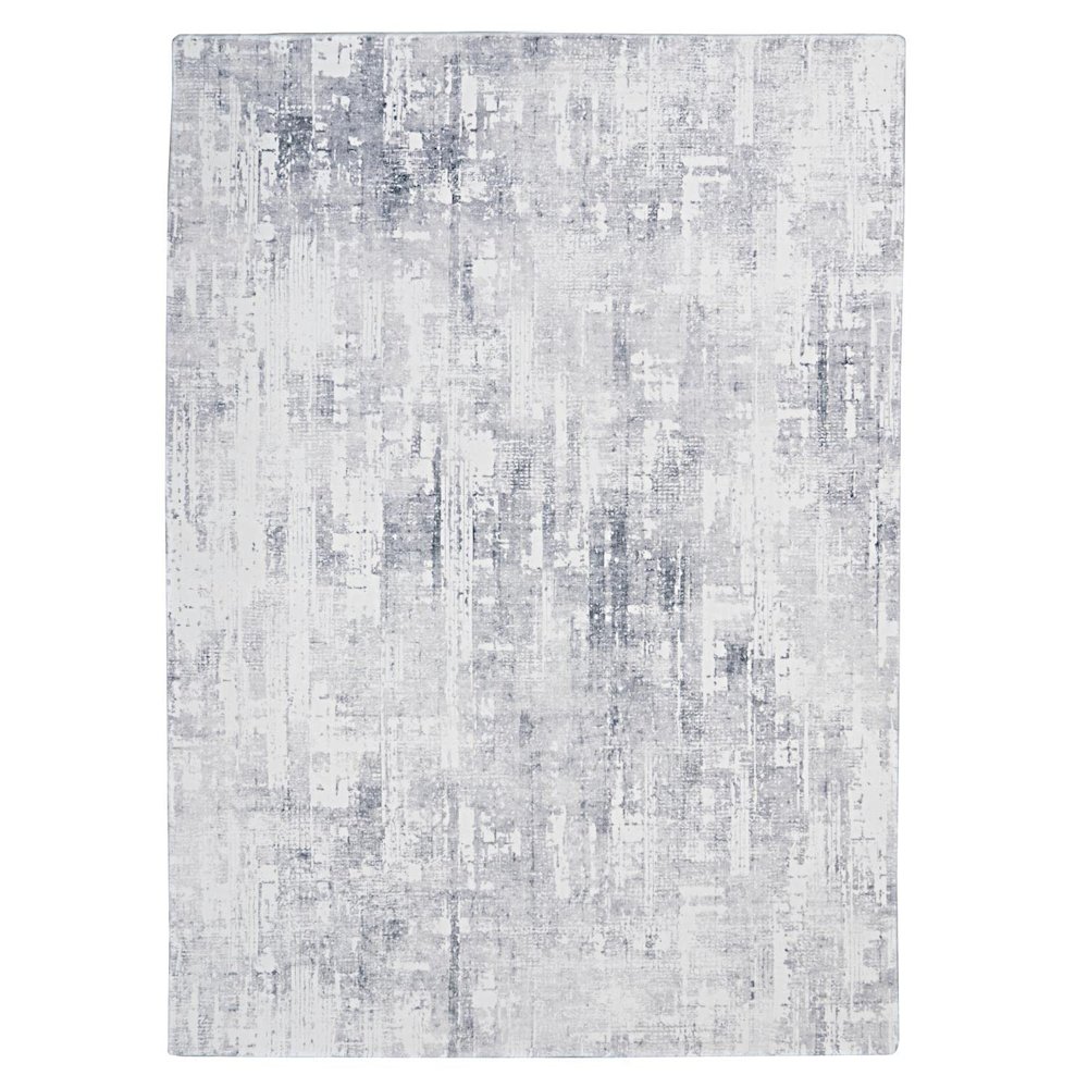 Motif Printed Faux Rabbit Domo Ivory Grey 8x10, Rug. Picture 1