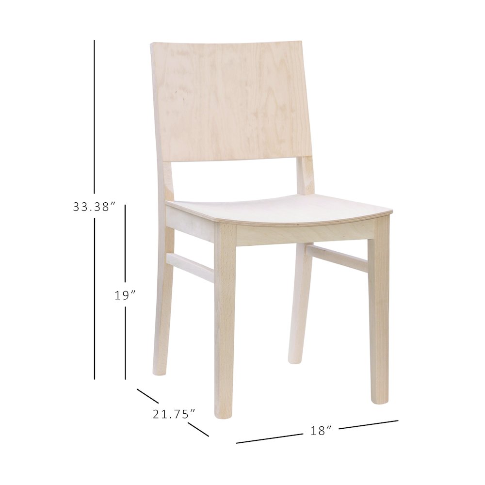 Devin Side Chair Unfinished- Set Of Two. Picture 15