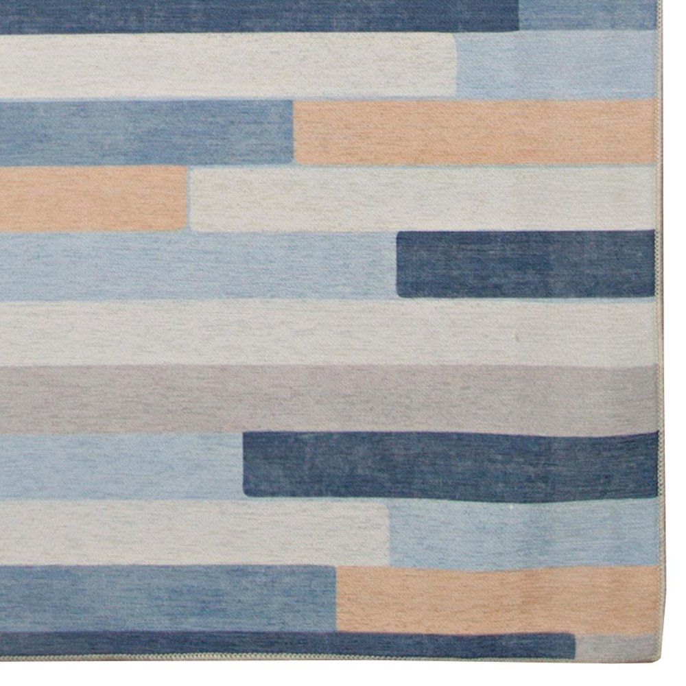 Outdoor Washable Miami Ivory & Blue 7' X 9', Rug. Picture 5