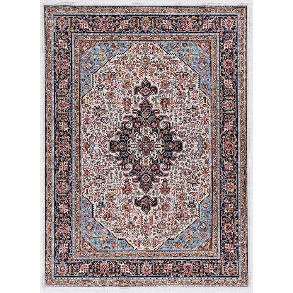 Emerald Landis Ivory & Blue 6.7x9.7, Rug. Picture 2