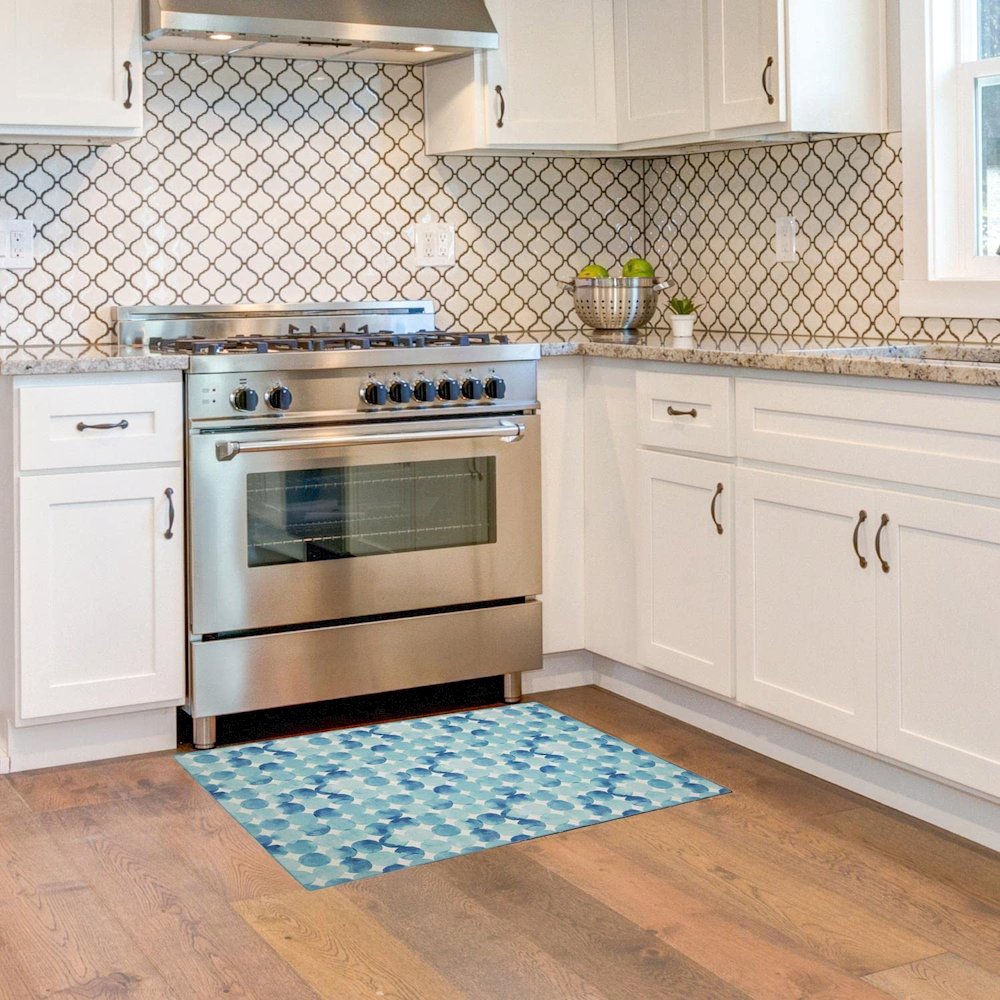 Outdoor Washable Lakeland Blue & Ivory 2' X 3', Rug. Picture 3