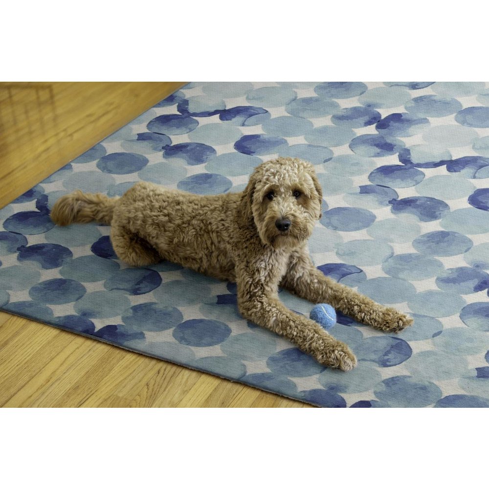 Outdoor Washable Lakeland Blue & Ivory 5' X7', Rug. Picture 4