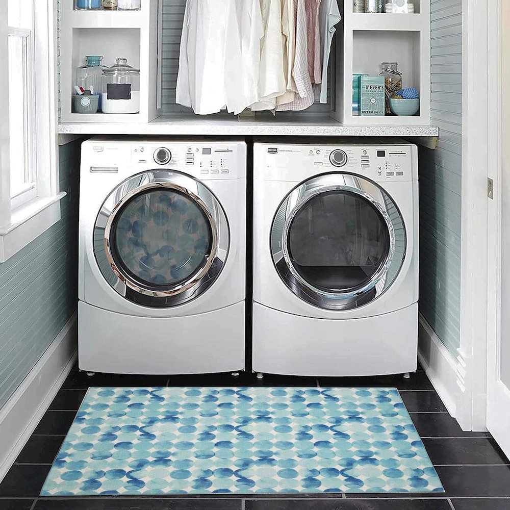 Outdoor Washable Lakeland Blue & Ivory 2' X 3', Rug. Picture 4