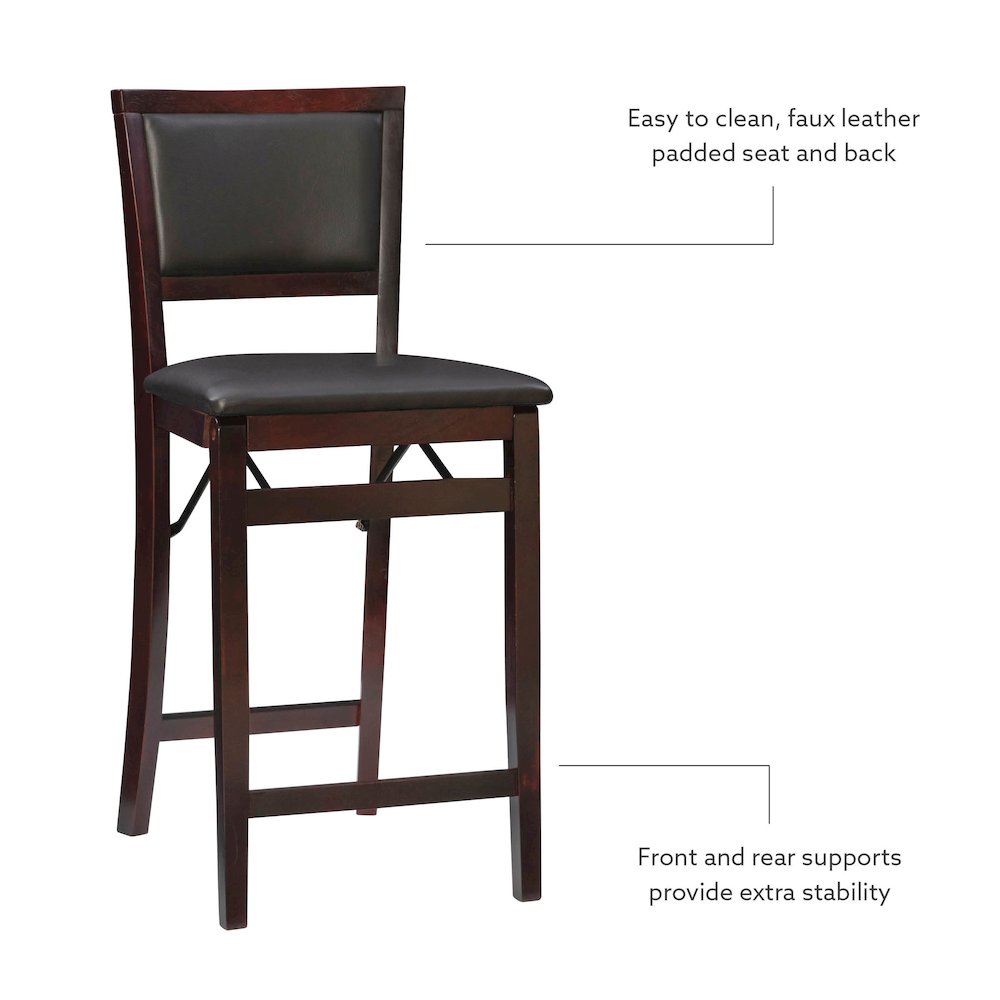 Triena 24 In Pad Back Folding Counter Stool. Picture 12