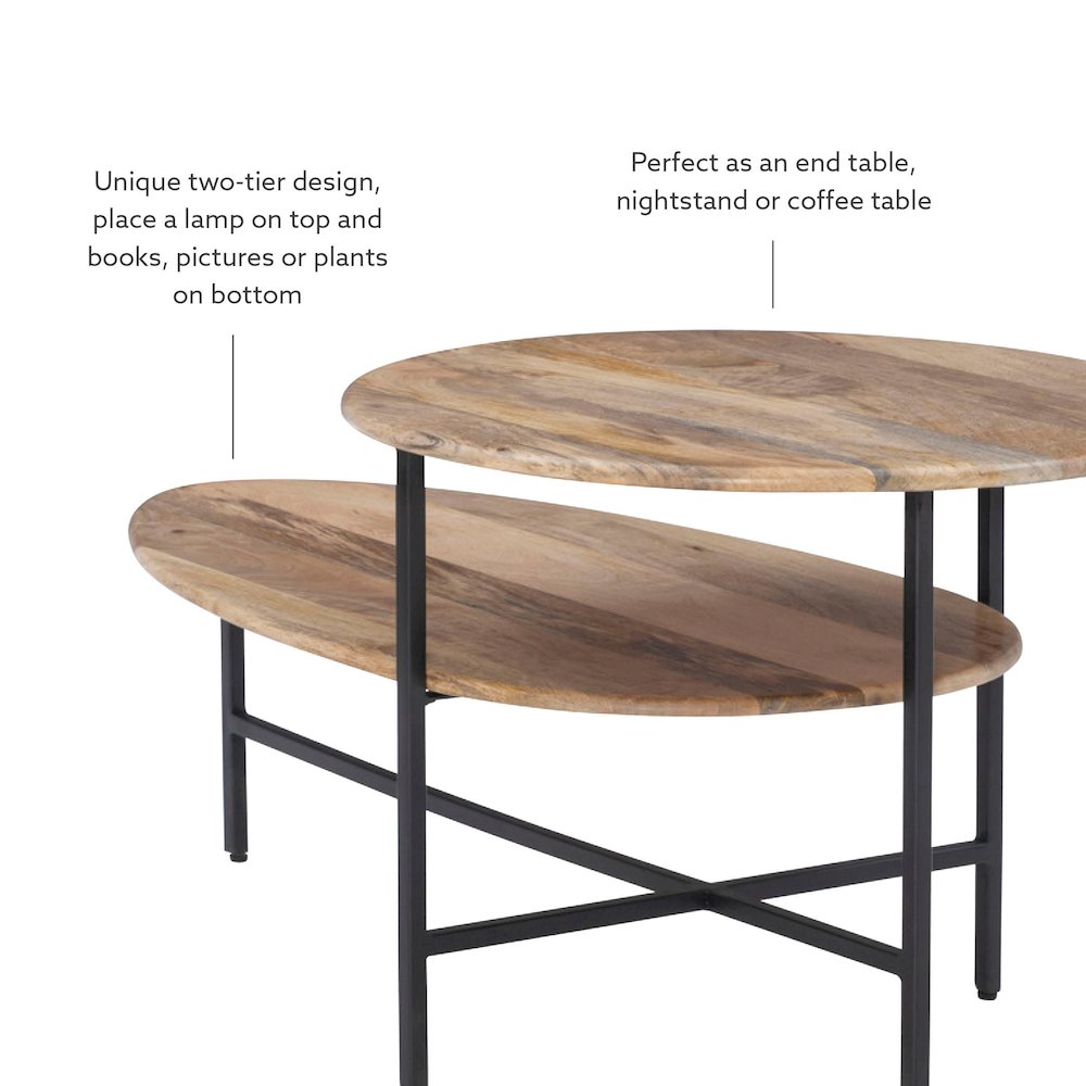 Tavin Two Tiered Coffee Table Natural Black. Picture 10