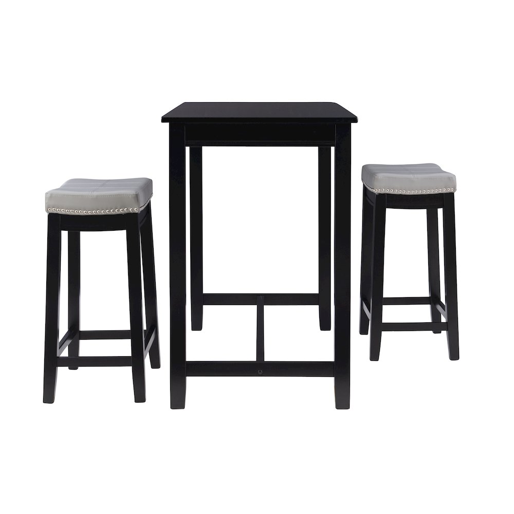 Claridge 3Pc Counter Set Black Grey. Picture 4