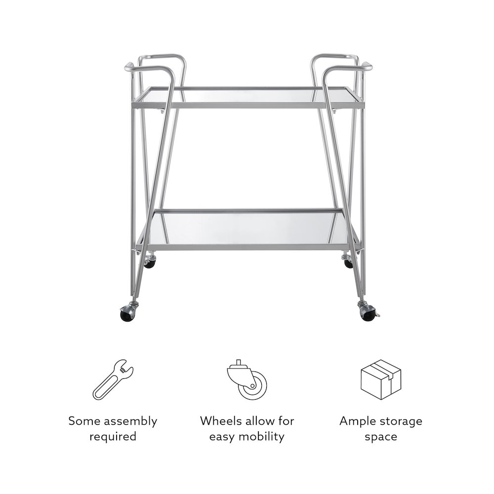 Mid-Century Bar Cart Silver. Picture 10