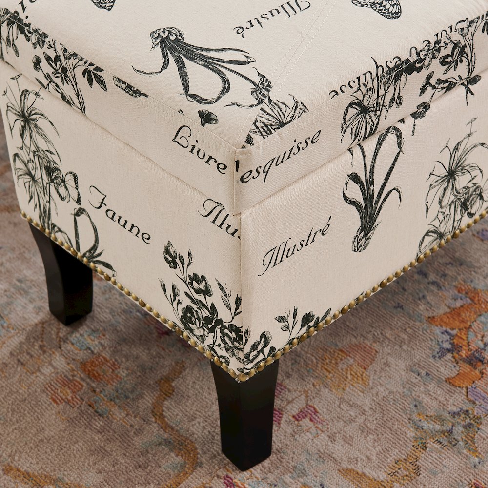 Stephanie Ottoman Botanical Linen. Picture 5