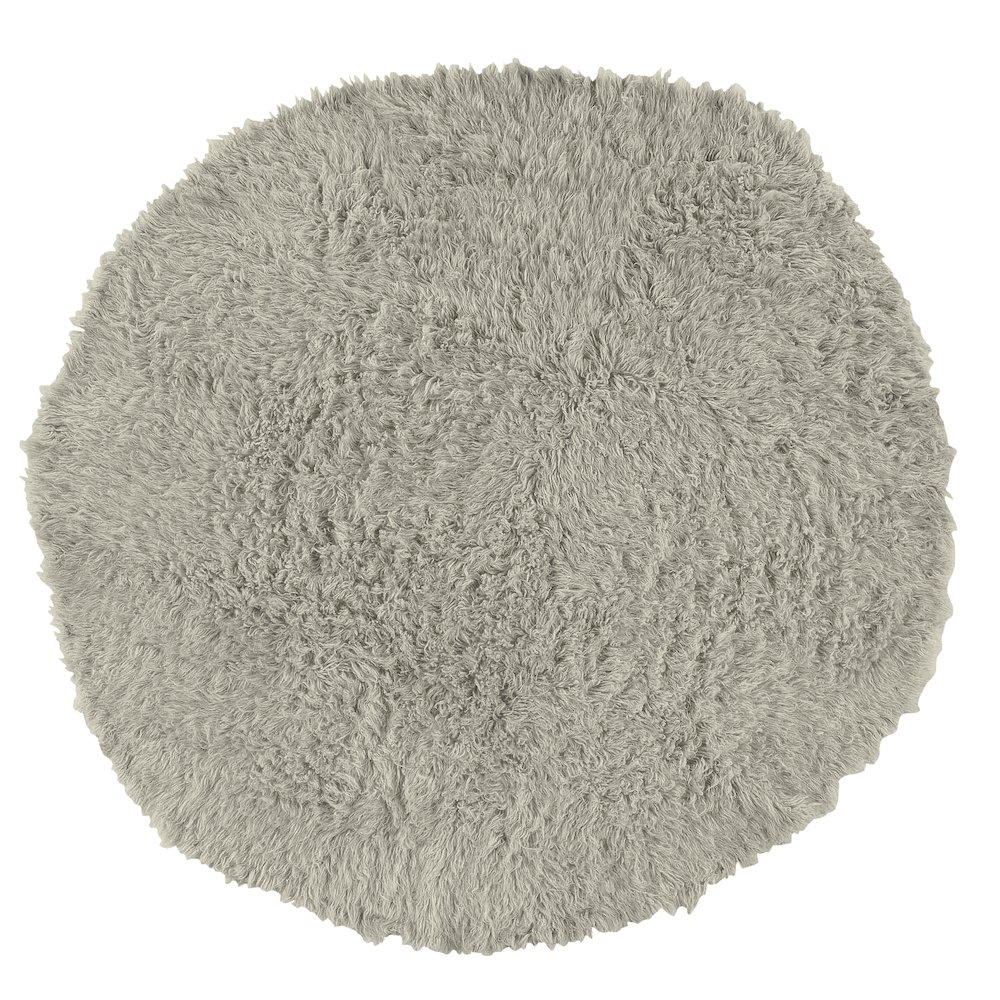 New Flokati 1400gram LightGrey 8RD, Rug. Picture 1