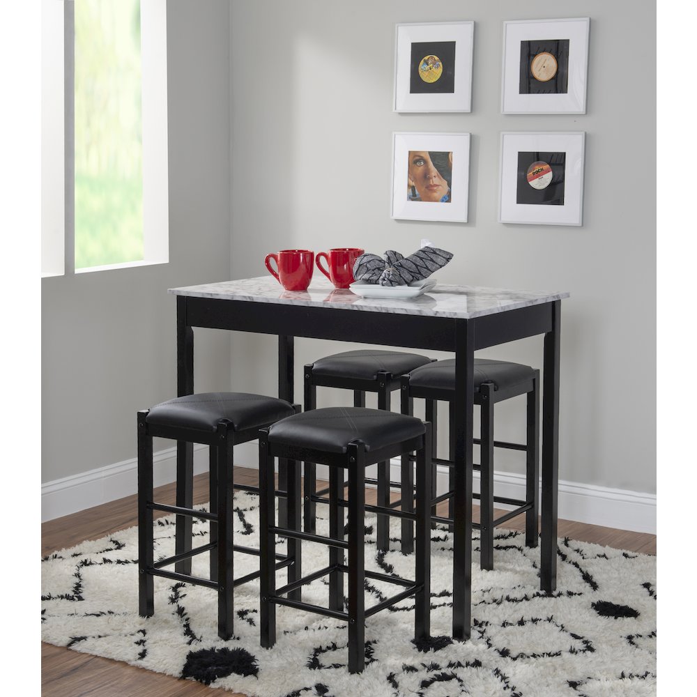 Lancer Backless Counter Stools, Black - Set Of Two. Picture 3