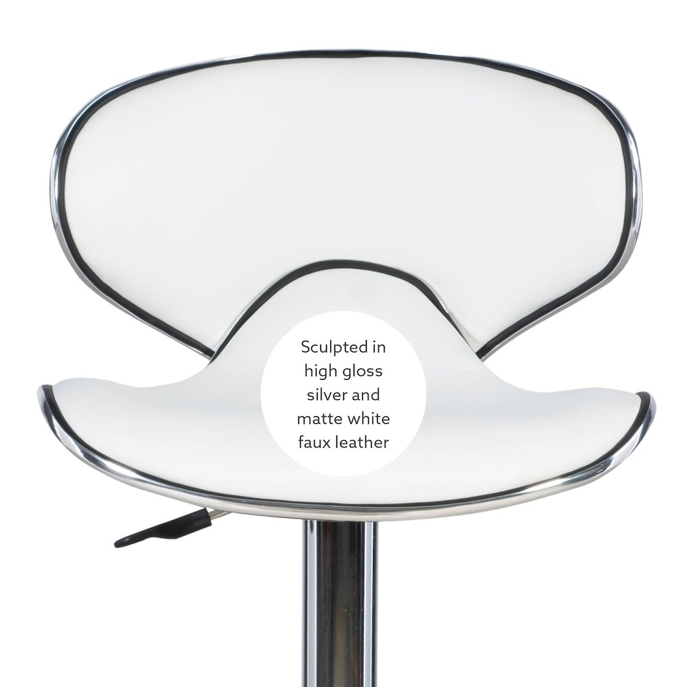 White Adjustable Barstool. Picture 14