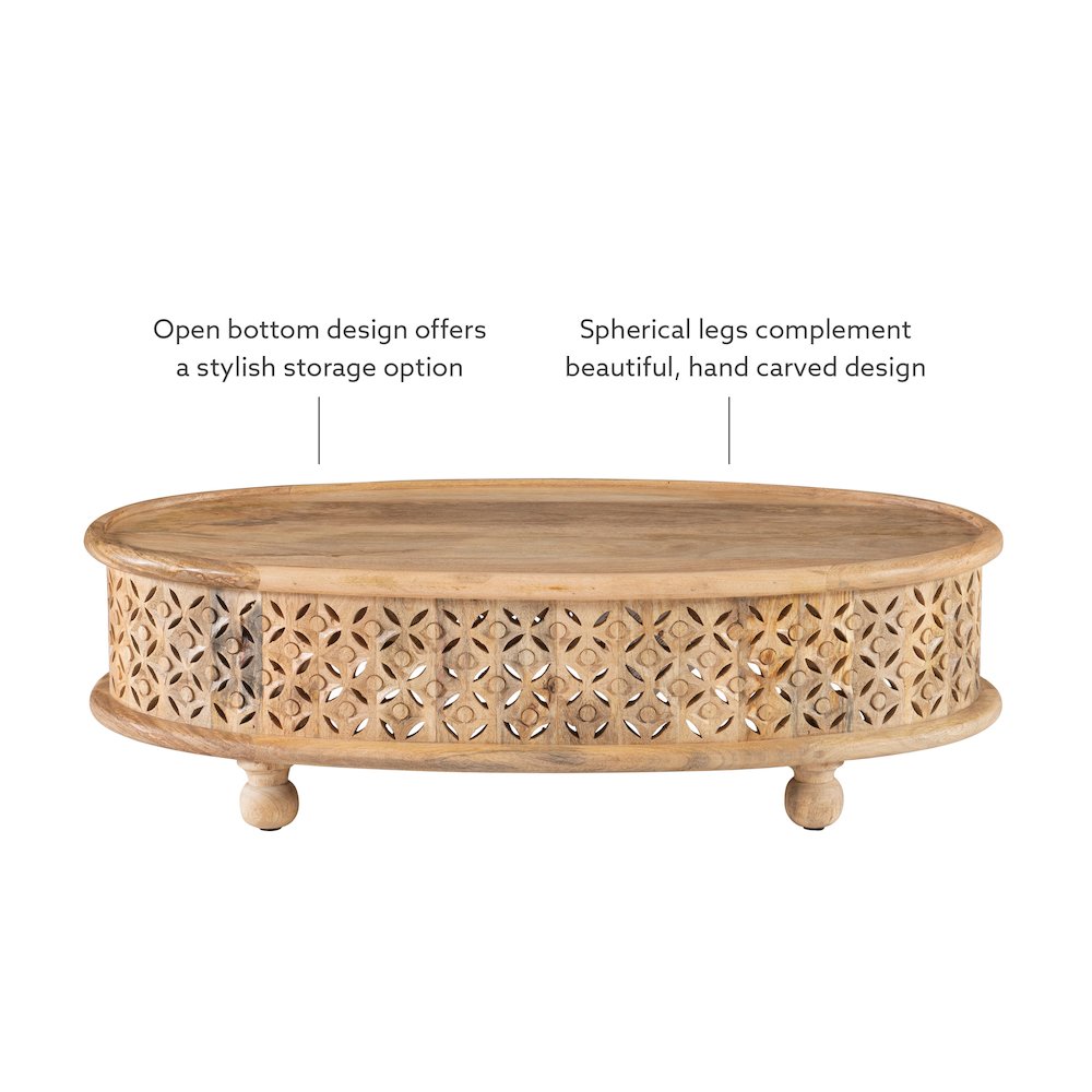Inora Oval Coffee Table Natural. Picture 8