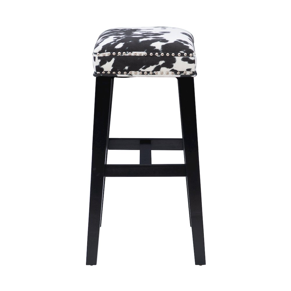 Walt Black Cow Print Bar Stool. Picture 6