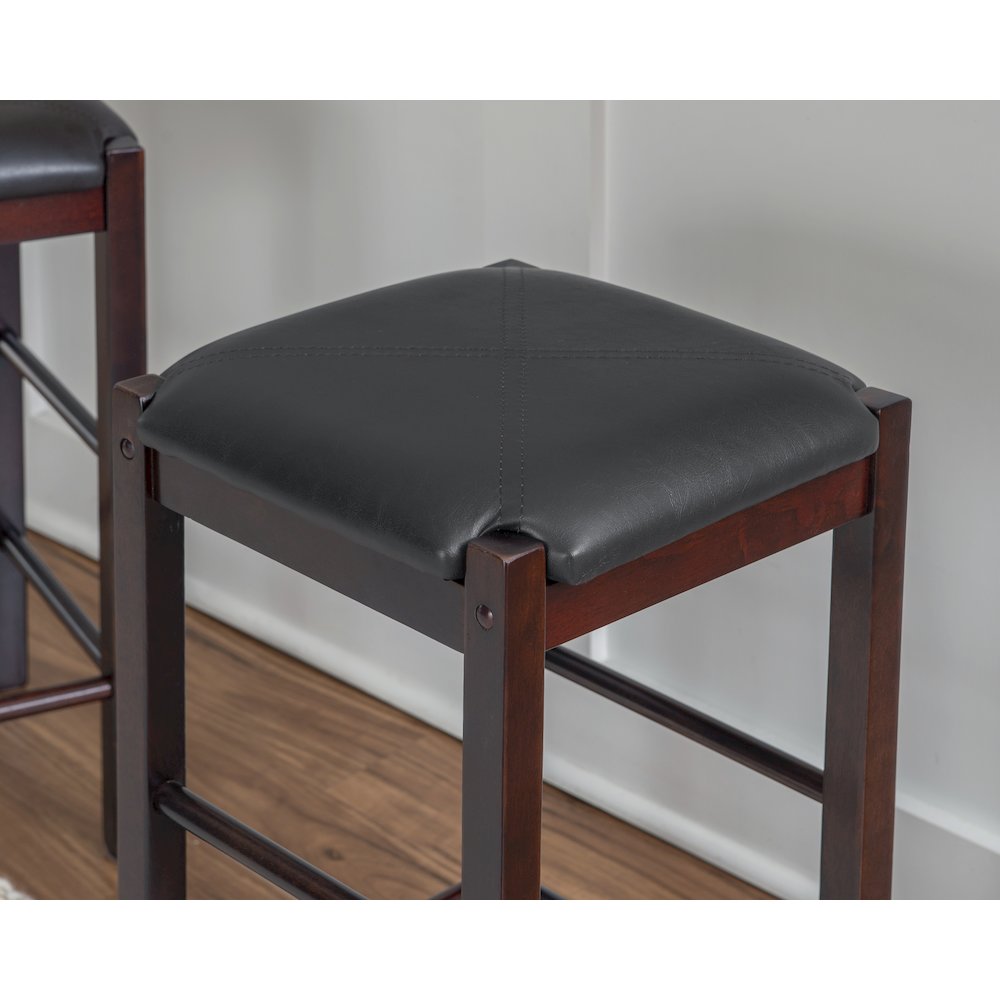 Lancer Backless Counter Stools, Espresso - Set Of Two. Picture 3