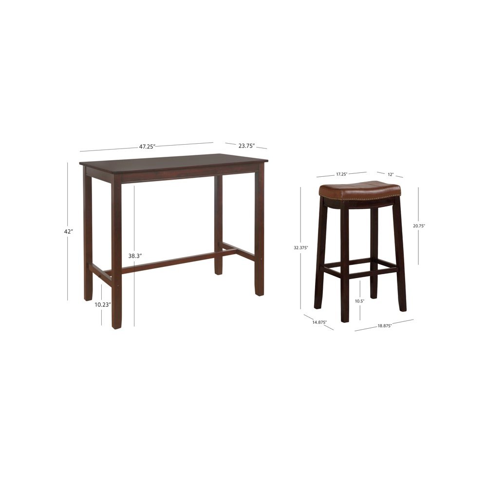 Claridge 3Pc Bar Set Brown Cognac. Picture 12