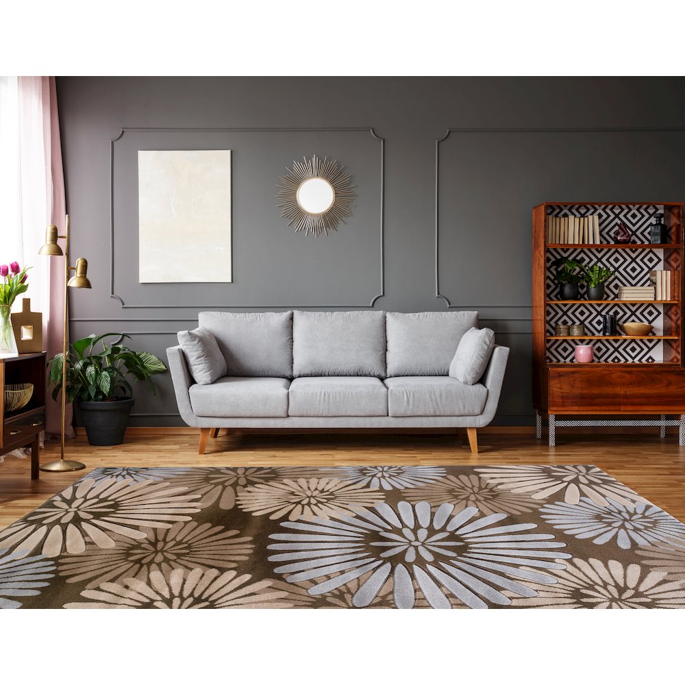 Milan Perth Brown & Blue 8x10.4, Rug. Picture 1