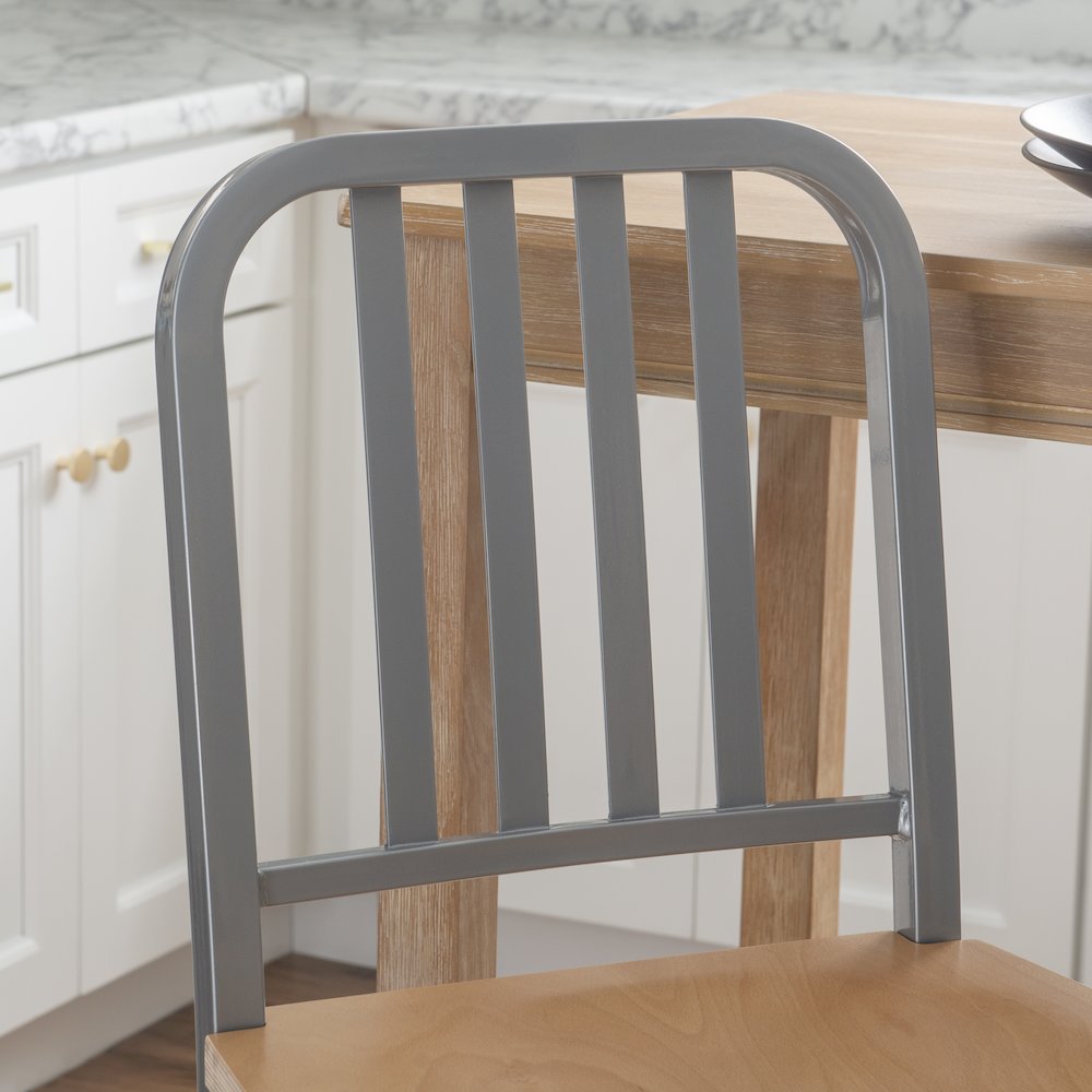 Frazier Metal Barstool Silver Set Of 2. Picture 5