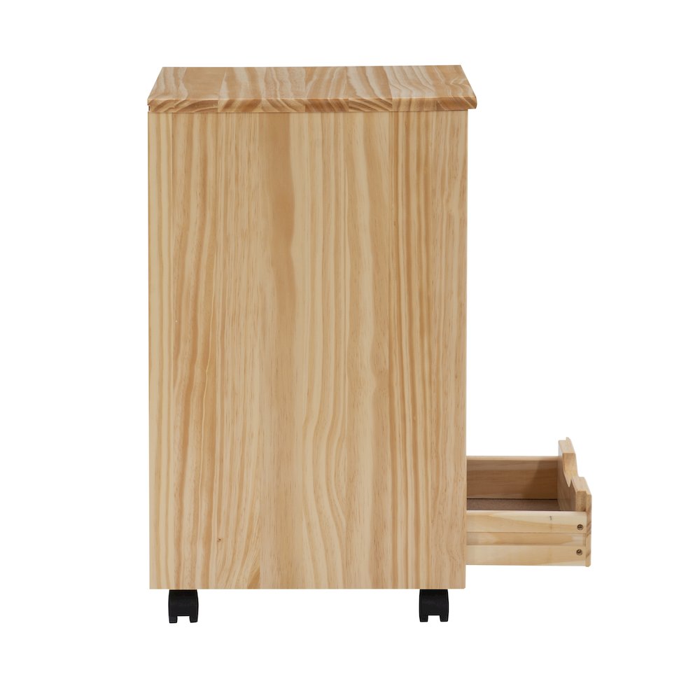 Cary Six Drawer Rolling Storage Cart, Natural. Picture 8