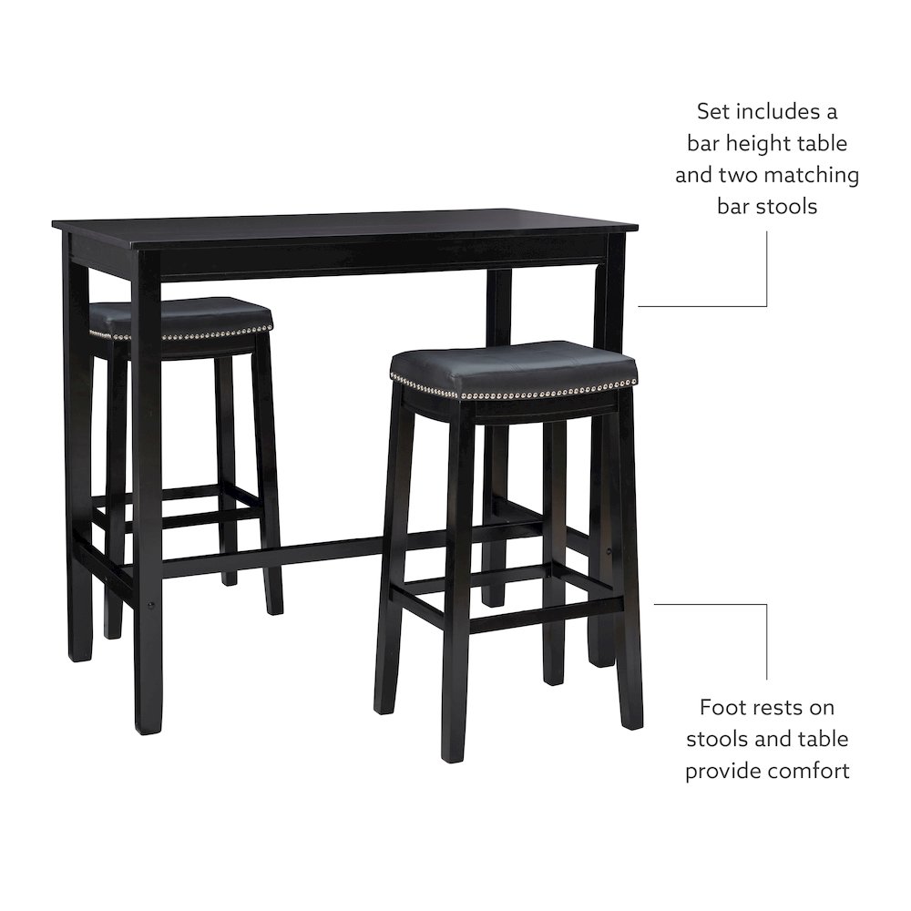 Claridge 3Pc Bar Set Black. Picture 6