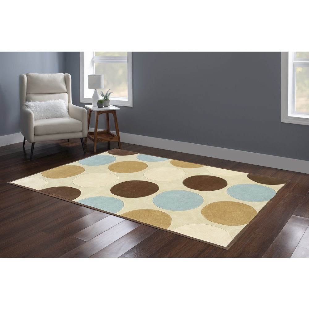 Trio Devi Tan & IceBlue 5x7, Rug. Picture 1