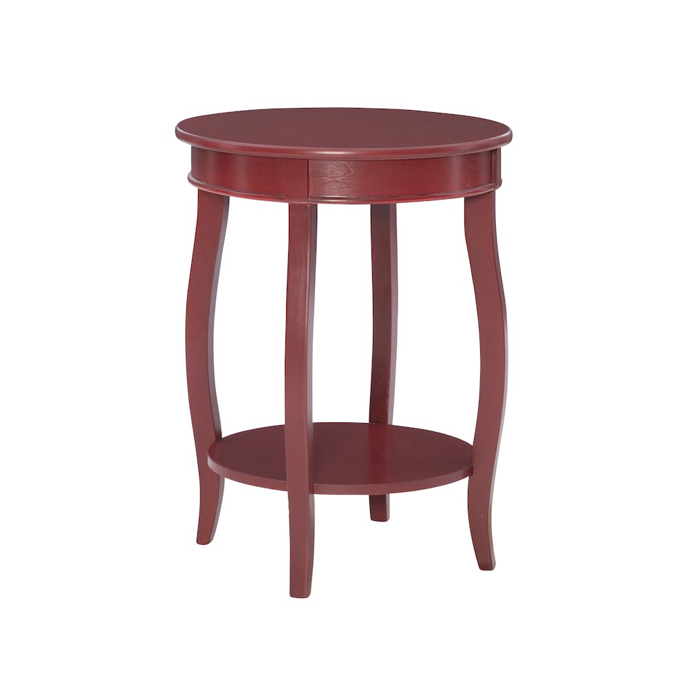 Red Round Table with Shelf. Picture 1