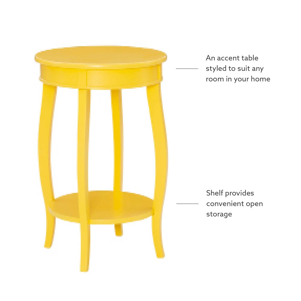 Yellow Round Table with Shelf. Picture 9