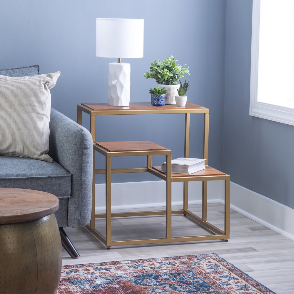 Carlo 3 Tiered Plant Stand Side Table. Picture 2
