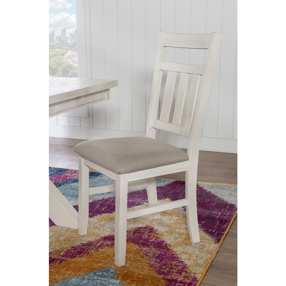 Turino Distressed White Side Chair. Picture 2