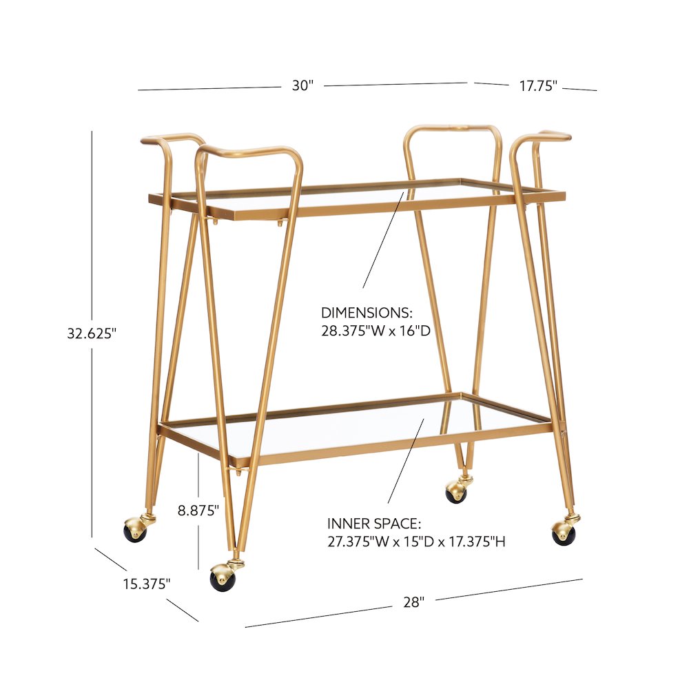 Gold Mid-Century Bar Cart. Picture 13