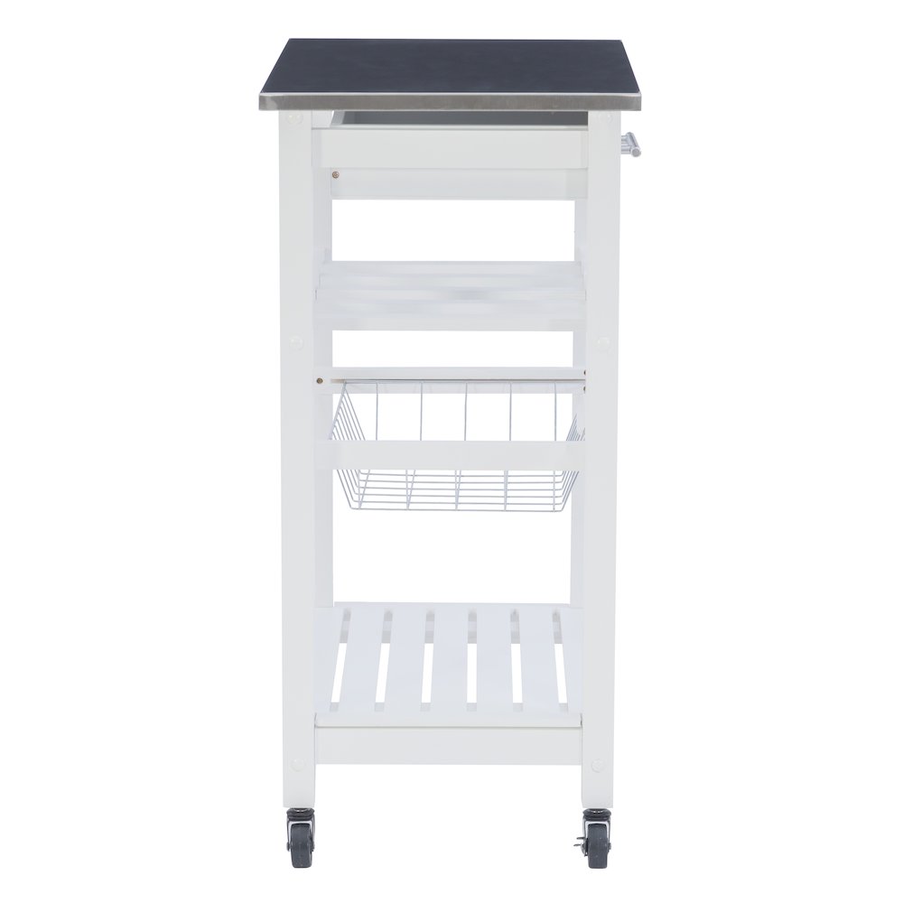 Clarke White Kitchen Cart. Picture 7