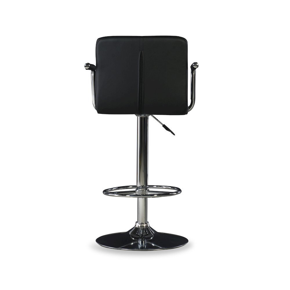 Black and Chrome Quilted Barstool. Picture 9