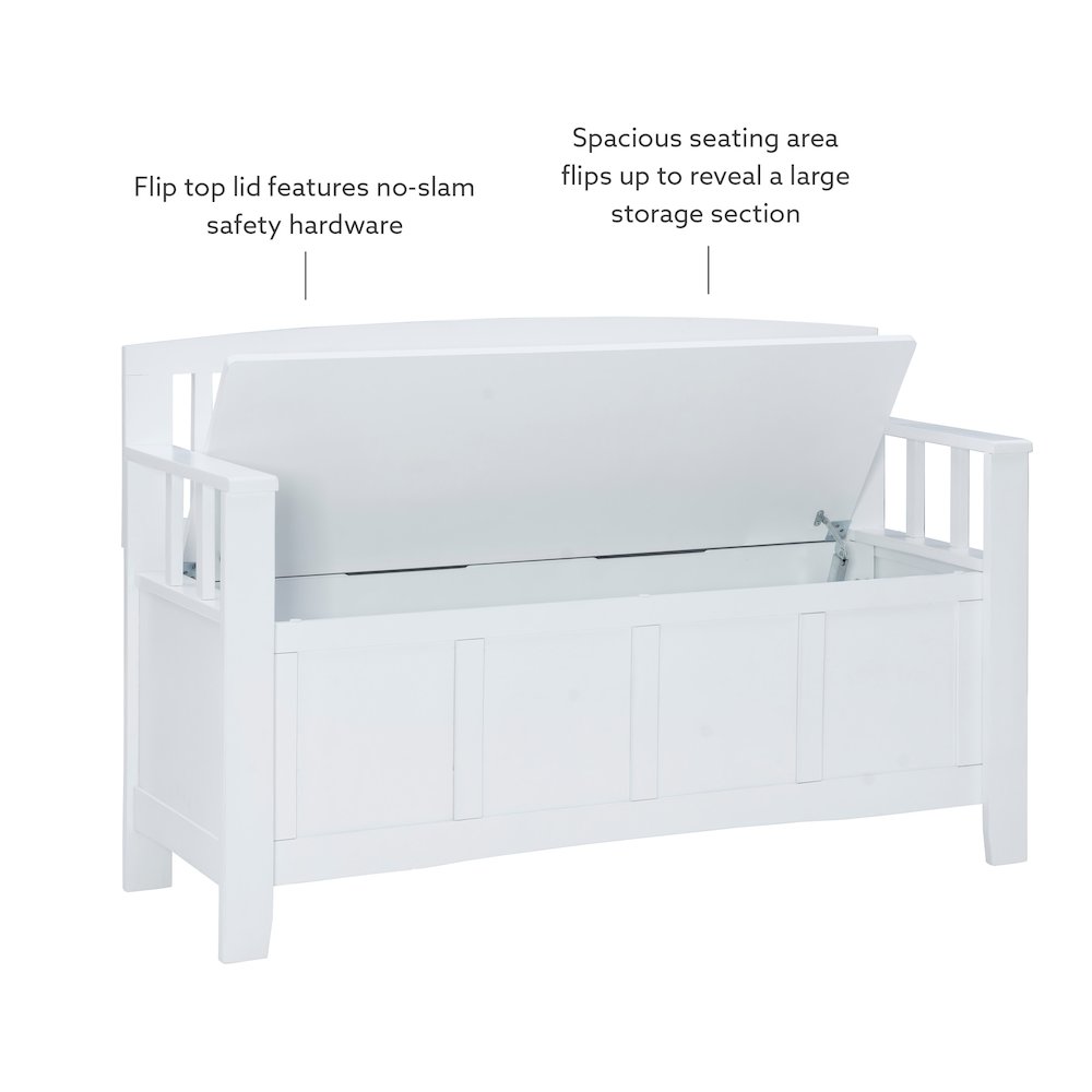 Cynthia Storage Bench White. Picture 14