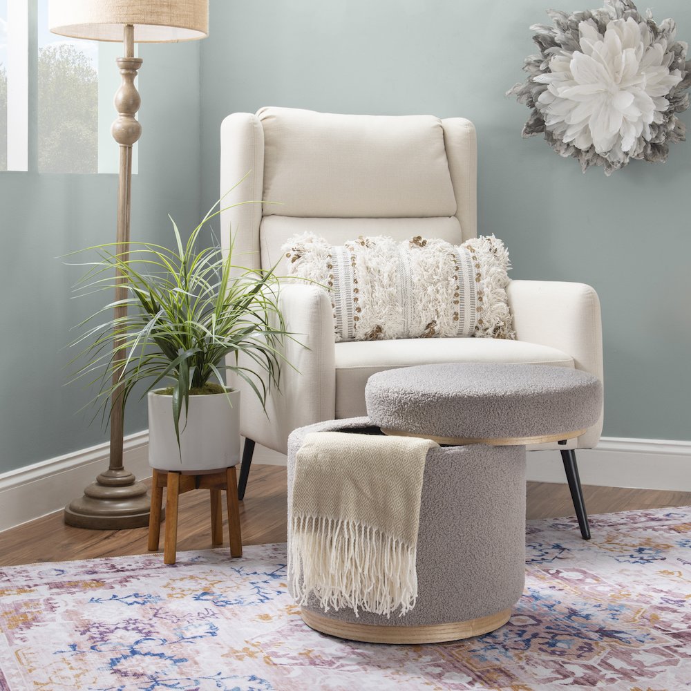 Blanche Storage Ottoman Grey. Picture 3