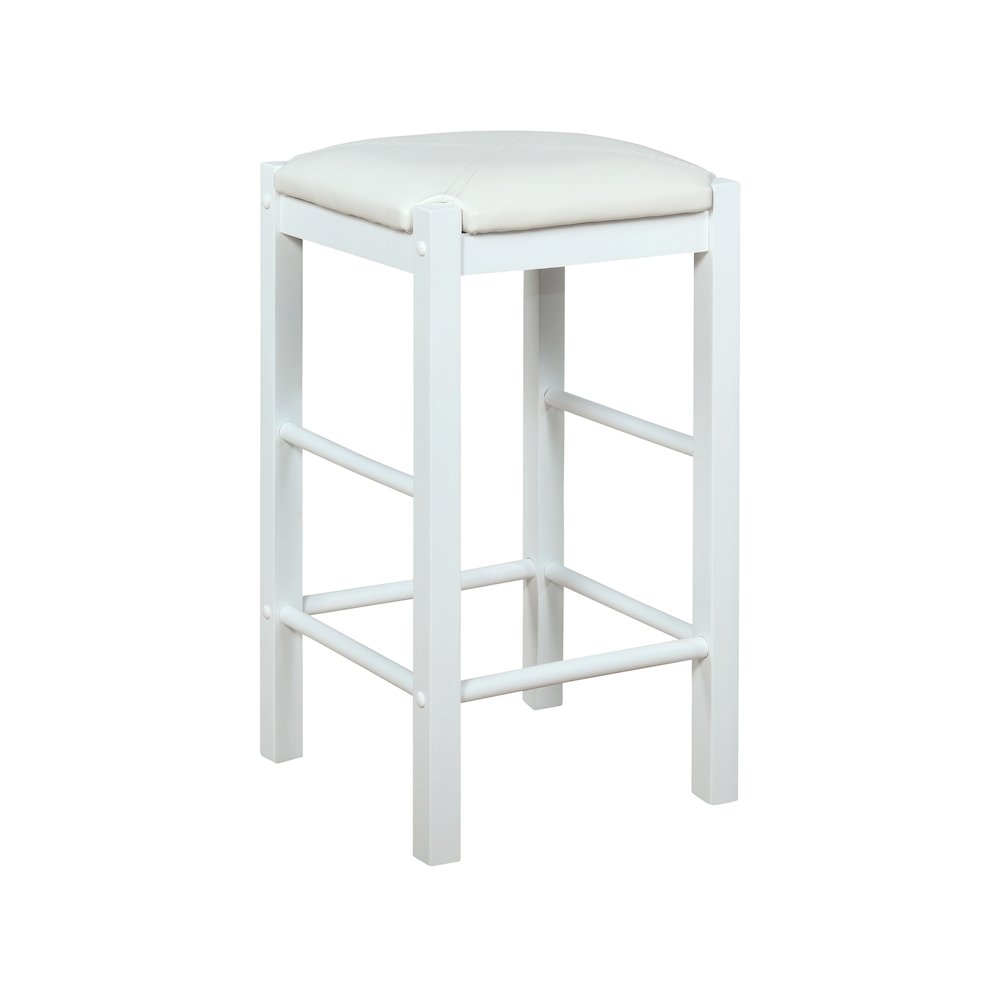 Lancer Backless Counter Stools, White - Set Of Two. Picture 1