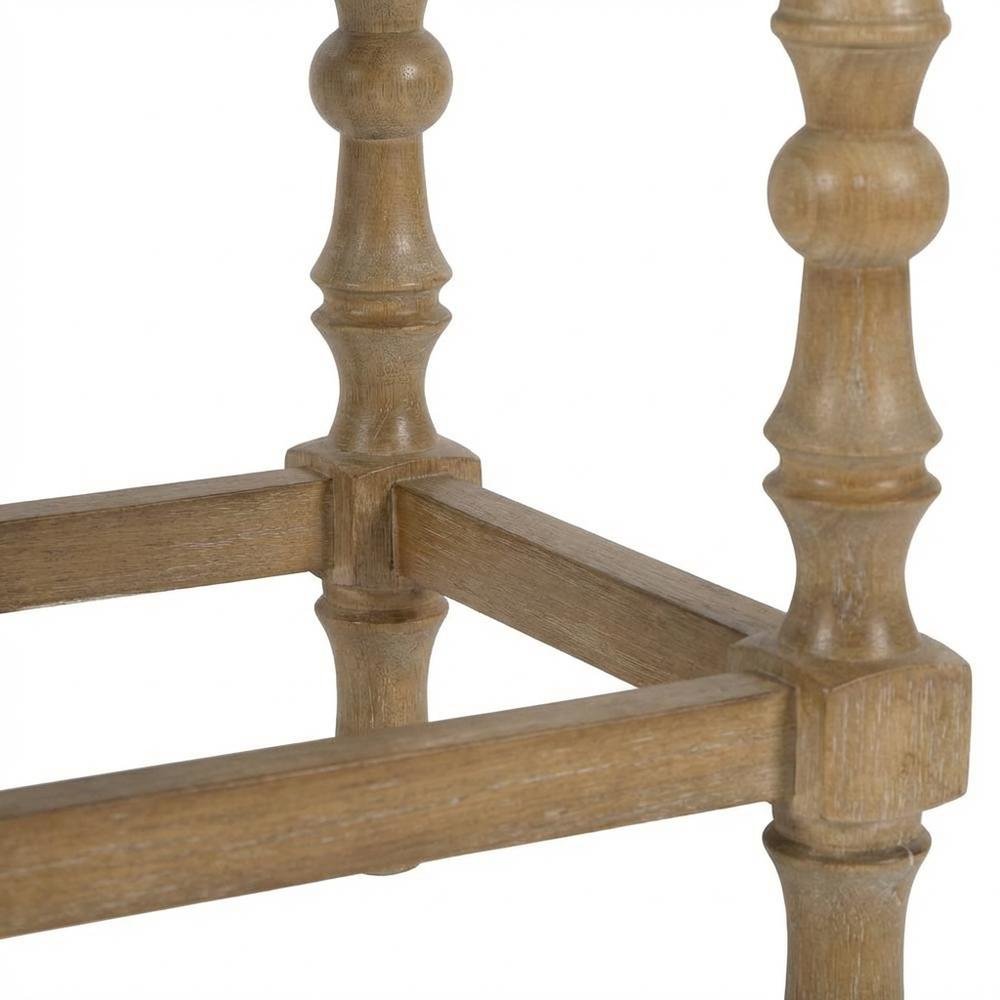 Backless Counter Stool in Brown with Elm Frame and Foam Fabric Seat. Picture 6