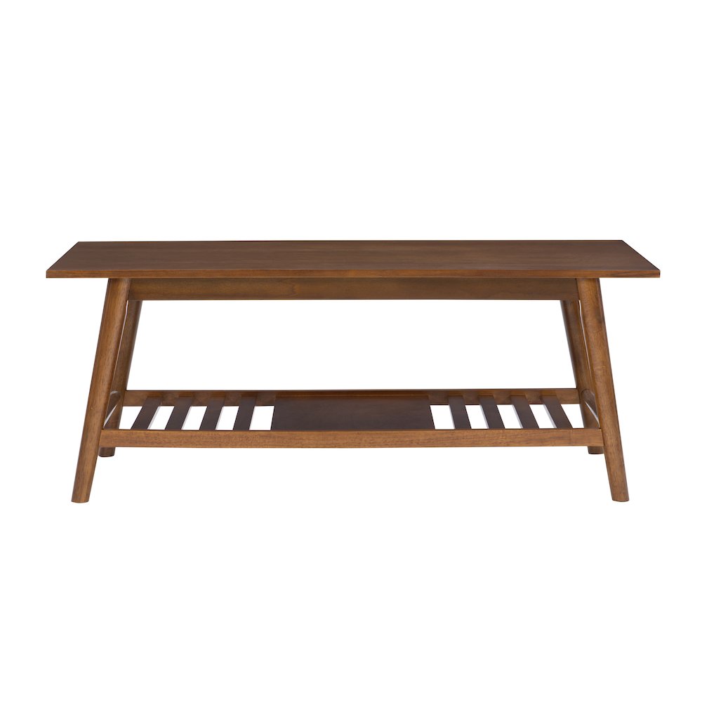Charlotte Coffee Table With Shelf, Walnut Brown. Picture 1