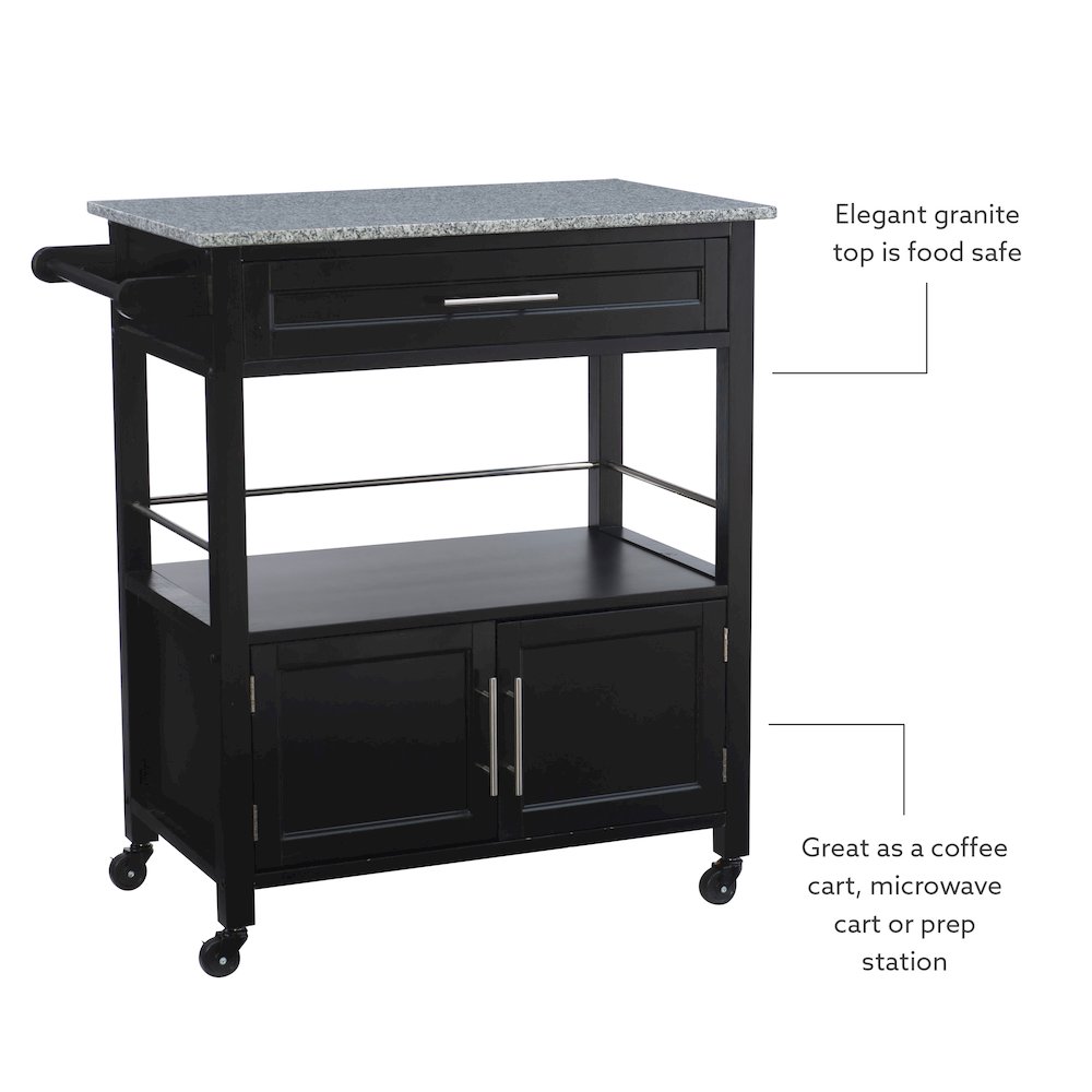 Cameron Kitchen Cart With Granite Top. Picture 12