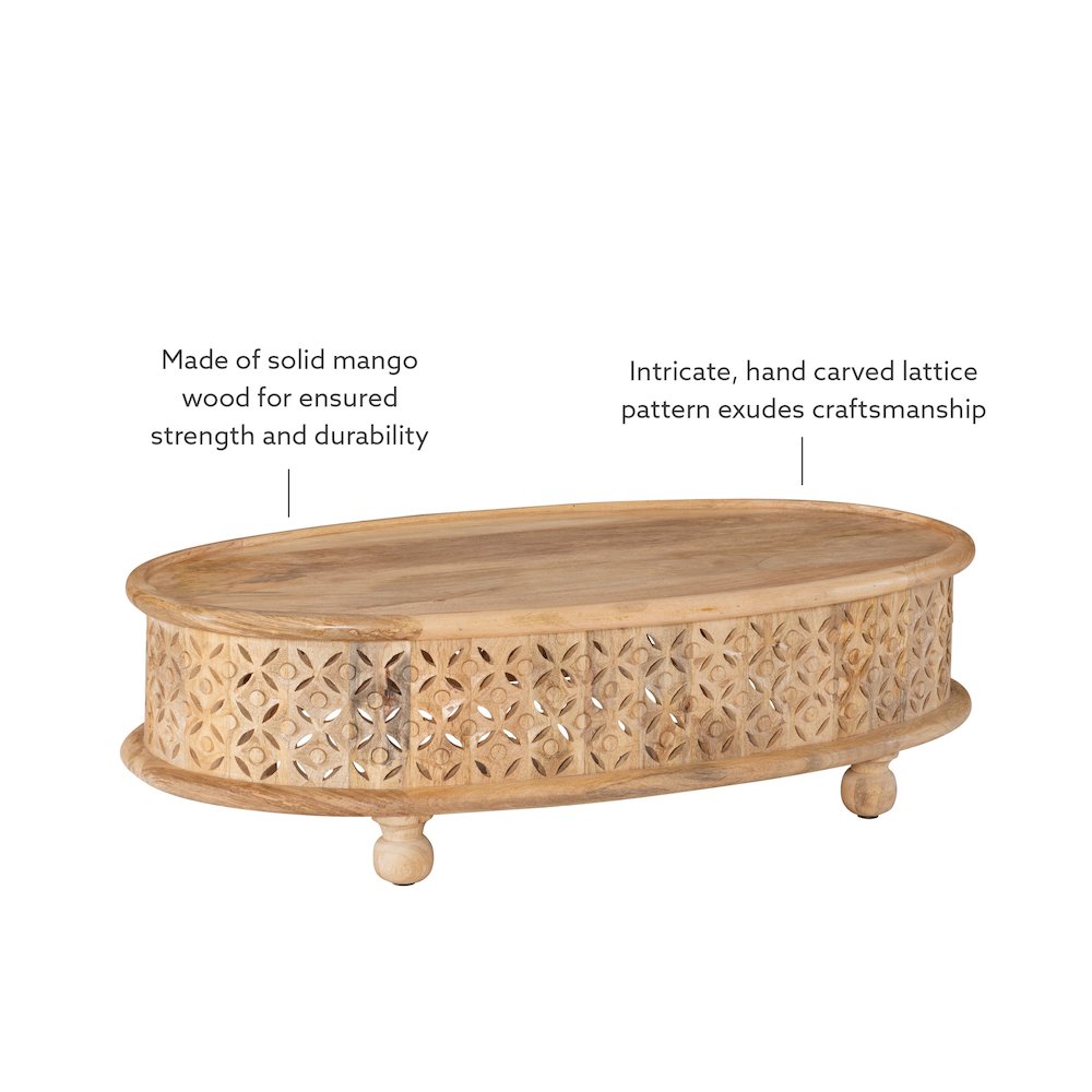 Inora Oval Coffee Table Natural. Picture 7