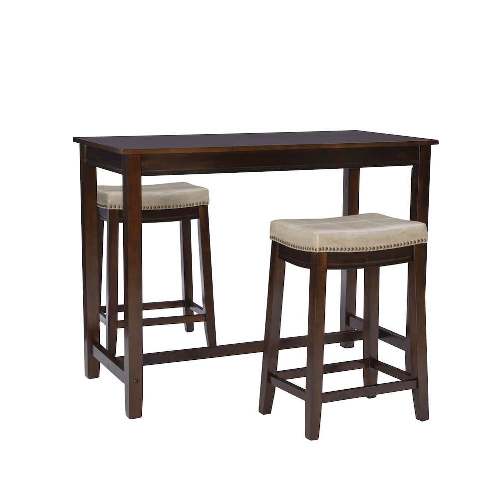 Claridge 3Pc Counter Set Brown Beige. Picture 1