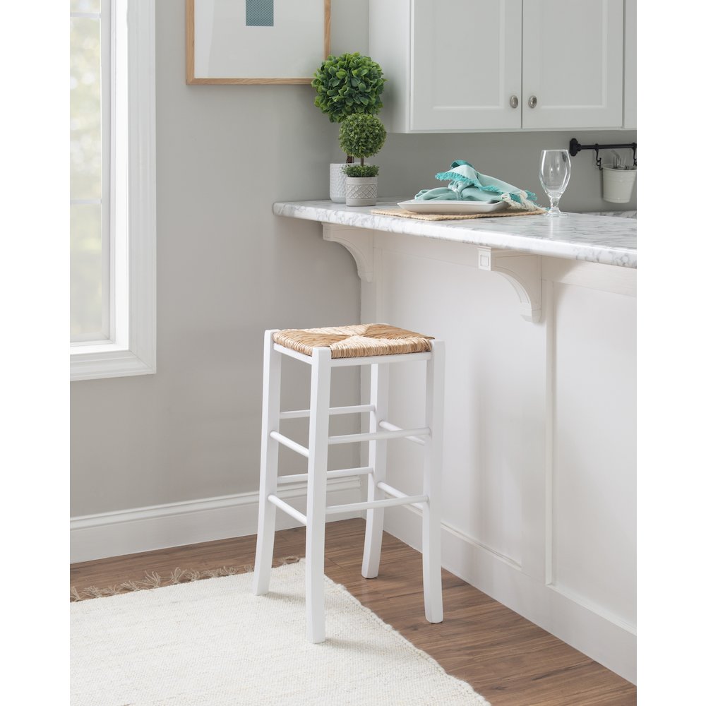 Gianna Backless Barstool White Set Of 2. Picture 4