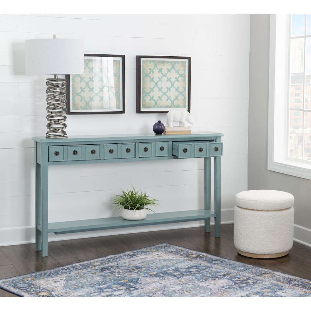 Sadie Teal Long Console. Picture 4