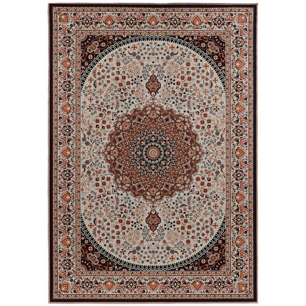 Emerald Harris Cream & Copper 5x7, Rug. Picture 1