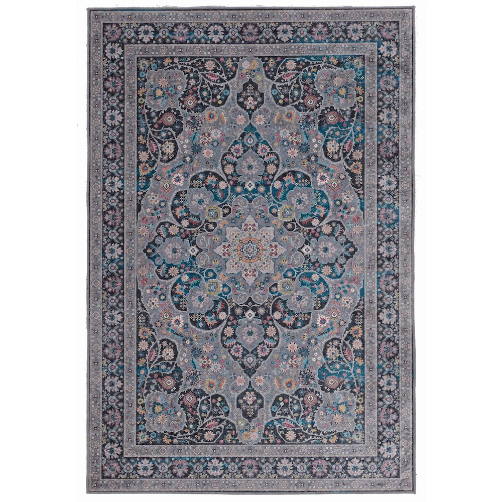 Emerald Grenier Grey & Teal 3.3x5, Rug. Picture 1