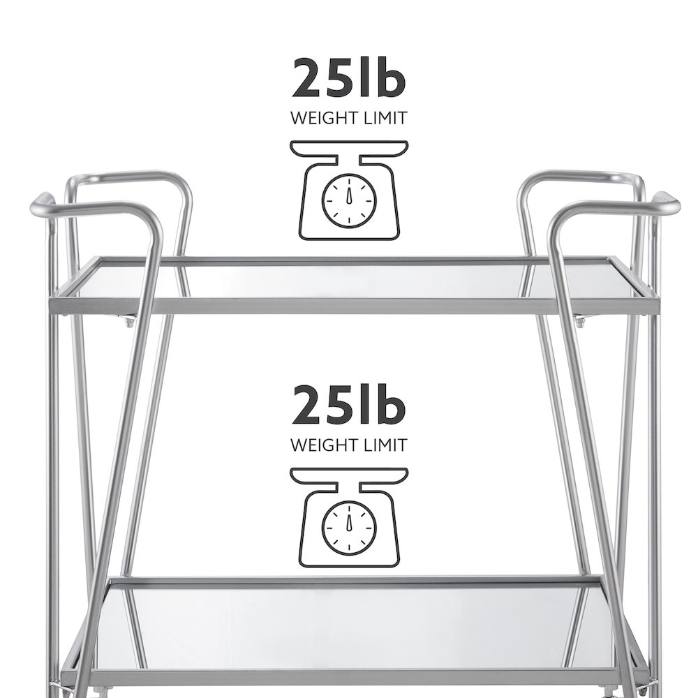 Mid-Century Bar Cart Silver. Picture 11