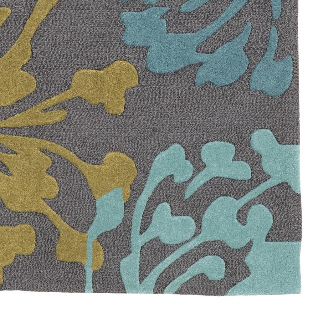 Trio Dandelion Grey & Aqua 5x7, Rug. Picture 3