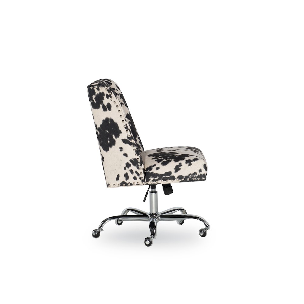 Draper Office Chair, Black And White Cow Print. Picture 5