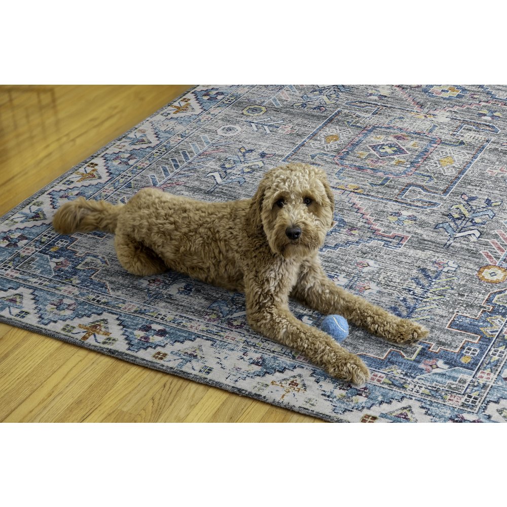 Washable Barron Grey/Green 5x7, Rug. Picture 2