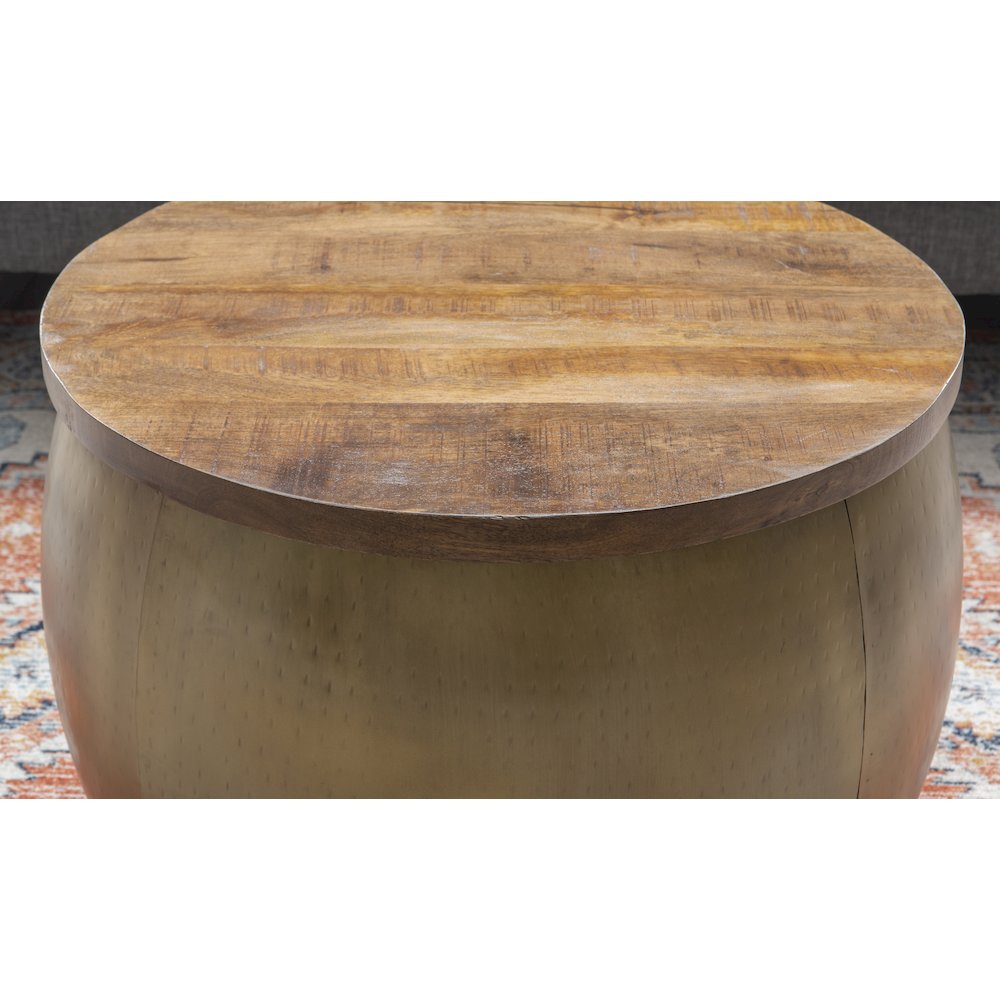 Royce Large Gold Drum With Storage. Picture 4